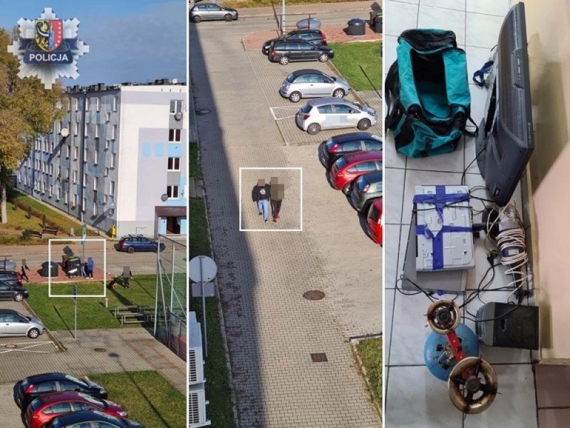 Złodzieje namierzeni. Pchali taczkę z łupami... pod oknami komendy  - fot. Policja