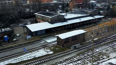 #Migawka. Dworzec w Strzegomiu z drona 4K