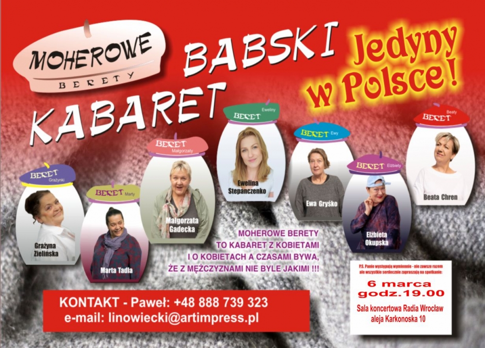 Kabaret Moherowe Berety w Sali Koncertowej Radia Wrocław - fot. mat. prasowe