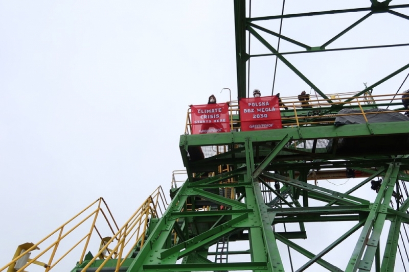 Aktywiści Greenpeace weszli na teren kopalni węgla brunatnego Turów - fot. Greenpeace Polska