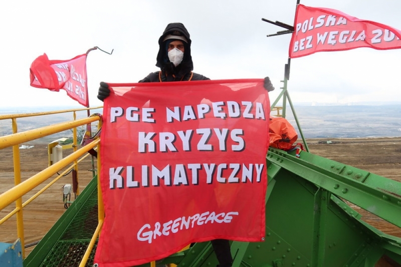 Greenpeace zakończył protest w kopalni węgla brunatnego Turów - fot. Greenpeace