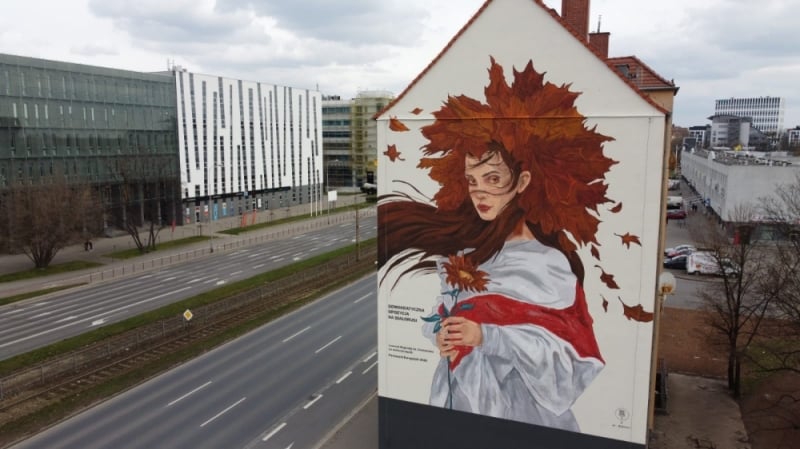 We Wrocławiu powstał mural dla białoruskiej opozycji [ZOBACZ] - fot. Parlament Europejski - Biuro we Wrocławiu