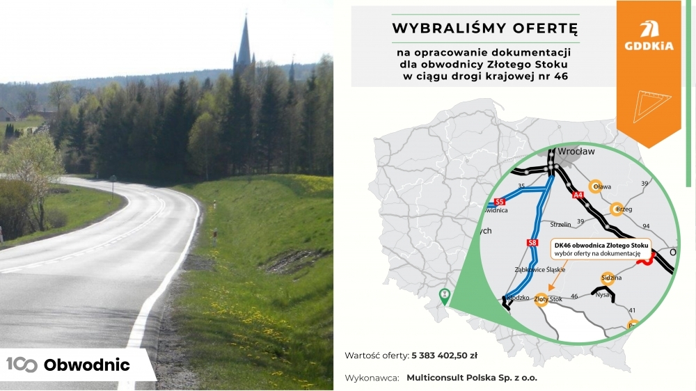 GDDKiA wybrało ofertę na opracowanie dokumentacji obwodnicy Złotego Stoku - fot. GDDKiA