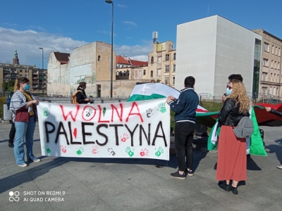 Konflikt w Strefie Gazy: Protest na wrocławskim placu Wolności