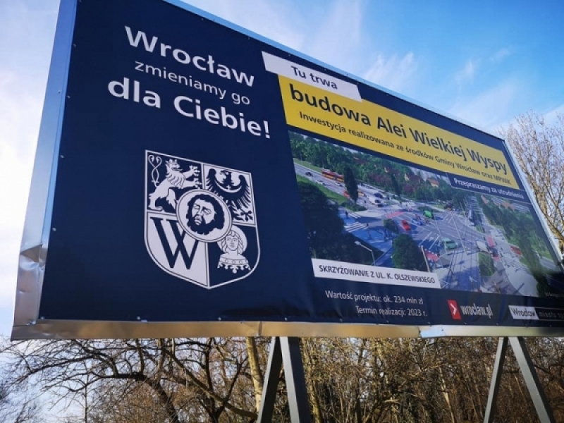 Wrocław: Trwa budowa Alei Wielkiej Wyspy - Fot. Patrycja Dzwonkowska
