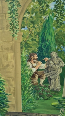 Zamienili obskurne podwórko w ładny skwer. Na malunku, obok postaci historycznych, zmarli w czasie pandemii mieszkańcy - 6