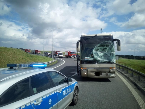 Groźny wypadek w Szymanowicach. Autobus zderzył się z osobówką [ZDJĘCIA] - 3
