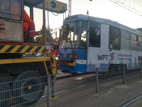 Rowerzysta potrącony przez tramwaj na pl. Jana Pawła II - 2