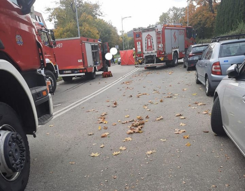 Wypadek w centrum Sobótki. Lądował śmigłowiec [FOTO] - fot. OSP w Sobótce