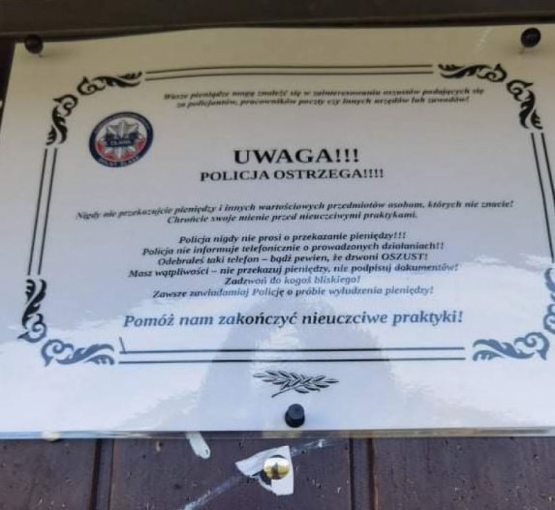 Nietypowy apel oławskiej policji do seniorów - fot. Malwina Gadawa