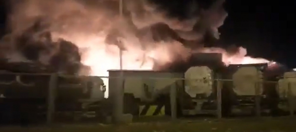 Pożar myjni samochodowej w Brzegu Dolnym - fot. słuchacz