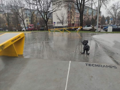 Postawili krasnala... na środku wrocławskiego skateparku