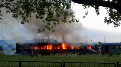 Spalone wagony straszą w Dzierżoniowie