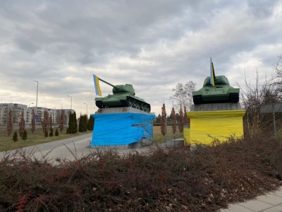 Wrocław: Czołgi przy Cmentarzu Oficerów Radzieckich w barwach Ukrainy