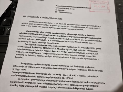 Włodzice Małe: Po jednodniowym wynajmie świetlicy dostali rachunek za wodę na 600 złotych - 0