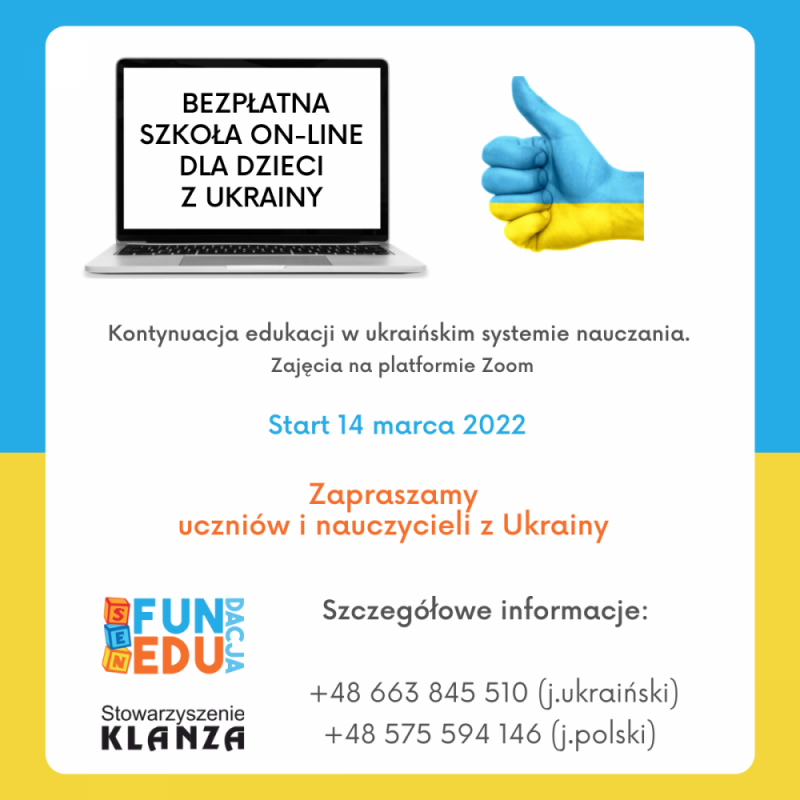W Bogatyni powstała szkoła online dla ukraińskich dzieci - fot. stowarzyszenie Klanza