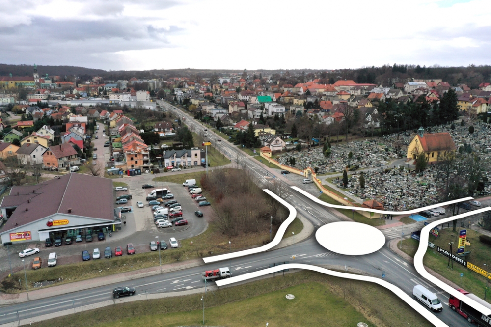Do końca czerwca koło trzebnickiego cmentarza powstanie rondo - fot Gmina Trzebnica