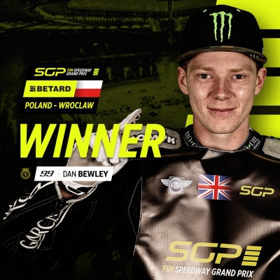 Żużlowa GP - Janowski czwarty we Wrocławiu, wygrał Bewley