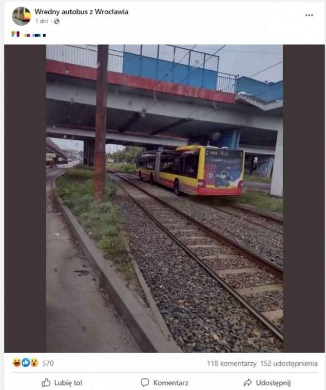 Prawdziwy autobus „za tramwaj” - fot. Facebook 