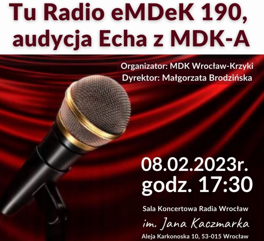 "Tu Radio eMDeK 190, audycja Echa z MDK-A" - fot. mat. prasowe