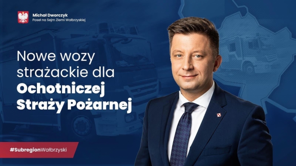 Nowe wozy strażackie dla OSP z Dolnego Śląska - fot. Twitter/ Michał Dworczyk