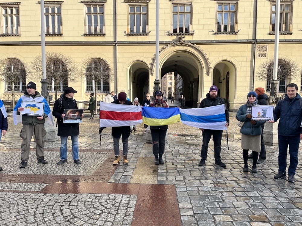 Rosjanie z Wrocławia wsparli Ukraińców walczących z Rosją - Fot: Joanna Jaros