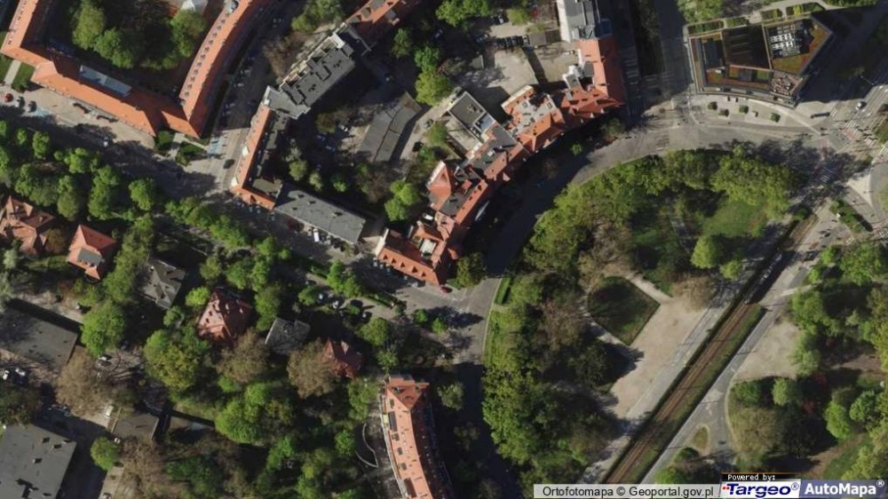 Zmiany na placu Powstańców Śląskich we Wrocławiu - Fot: Targeo/mapa