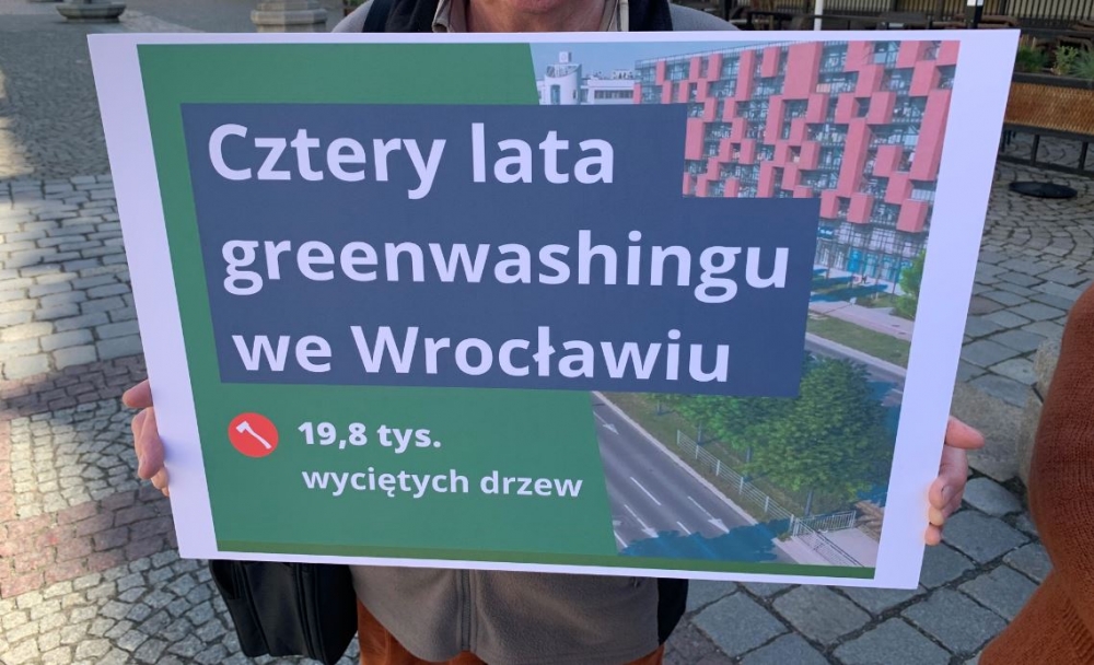 "Ekologiczna ściema". Partia Zielonych Wrocław o ekopolityce Urzędu Miejskiego - fot. Piotr Osowicz