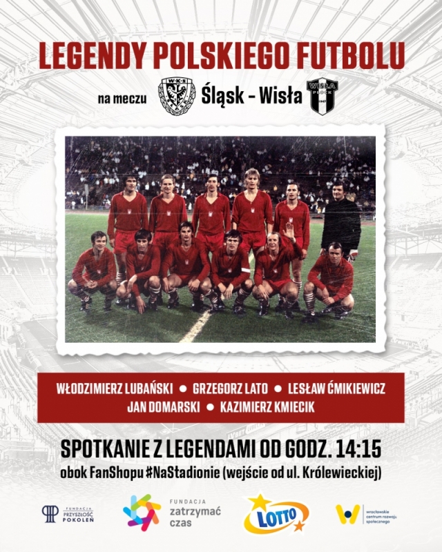 Legendy polskiego futbolu na meczu Śląska - fot. slaskwroclaw.pl