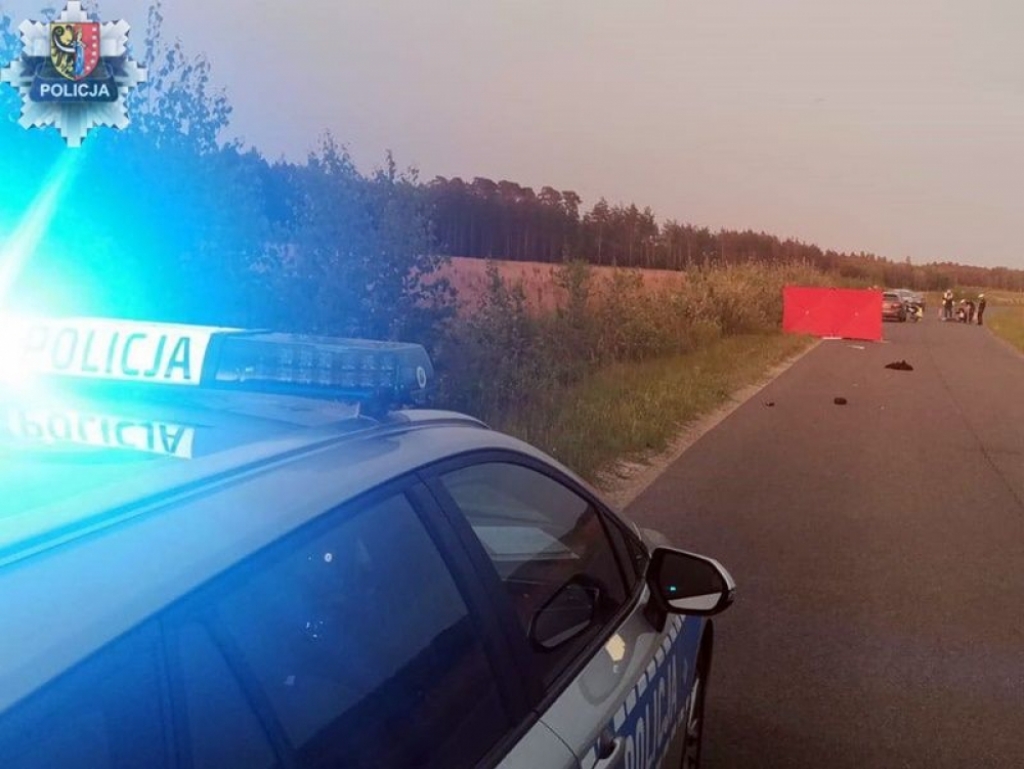 Śmiertelny wypadek rowerzysty pod Polkowicami - Fot: dolnośląska policja