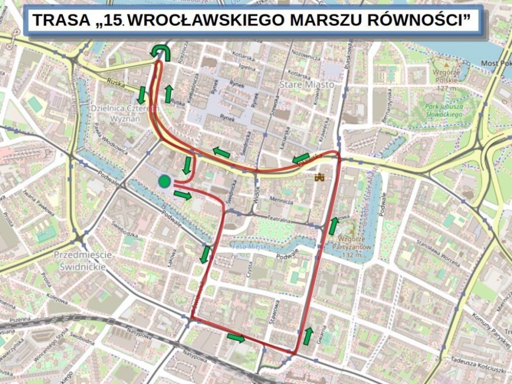 Utrudnienia w ruchu w związku z 15. Wrocławskim Marszem Równości - fot. dolnoslaska.policja.gov.pl