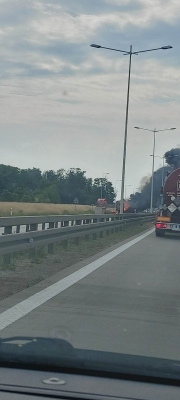 Pożar ciężarówki na A4 - jezdnia do Opola zablokowana - 0