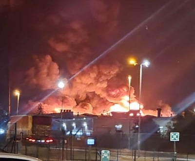 Pożar hali w Stanowicach