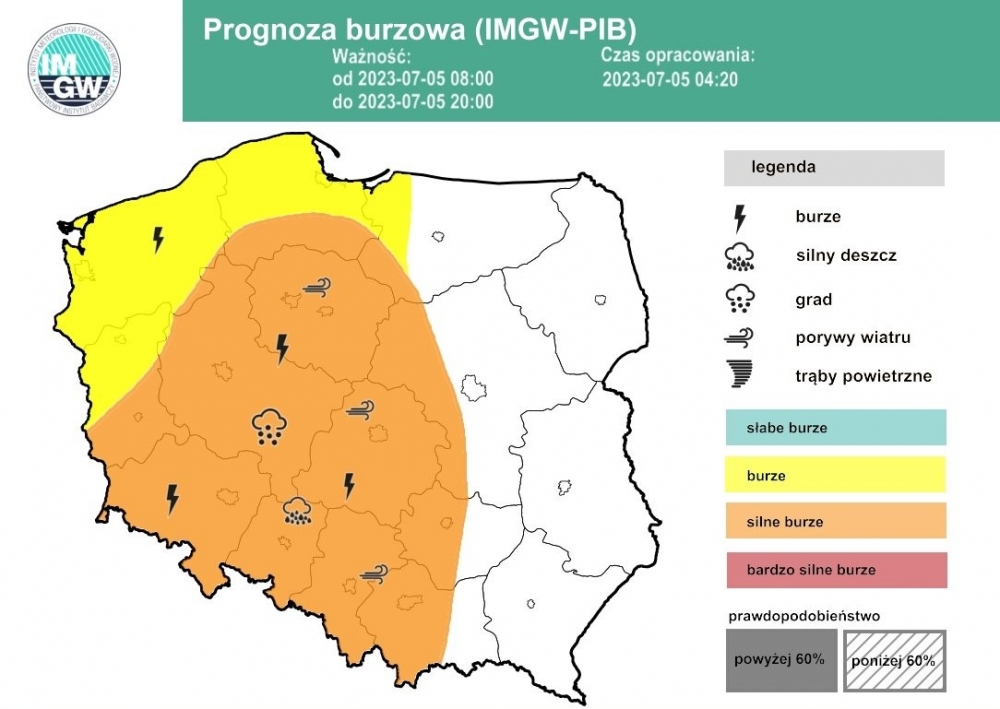 IMGW ostrzega przed burzami z gradem na Dolnym Śląsku - fot. IMGW
