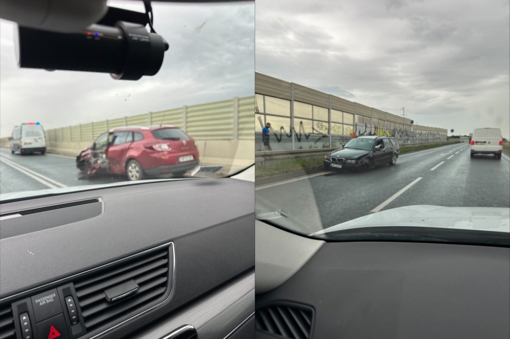 Zderzenie dwóch aut na Wschodniej Obwodnicy Wrocławia - fot. użyczone
