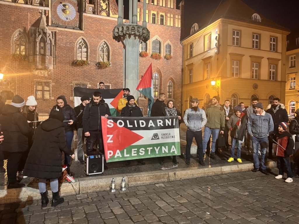 Wrocław: Manifestacja "Solidarni z Palestyną" - fot. Joanna Jaros