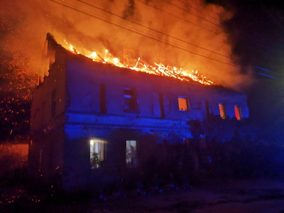 Nocny pożar w Chocianowcu w powiecie polkowickim