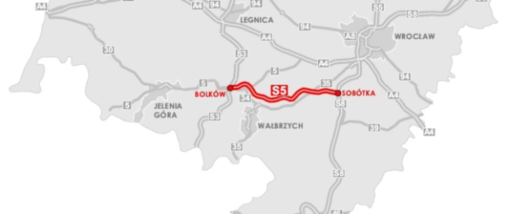 Generalna Dyrekcja Dróg Krajowych i Autostrad wybrała wariant przebiegu drogi S5 na Dolnym Śląsku - fot. GDDiK