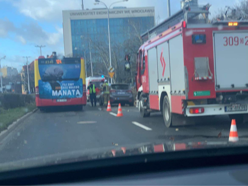 Drzewo spadło na samochód przy ulicy Kamiennej, jedna osoba jest ranna - fot. Słuchacz