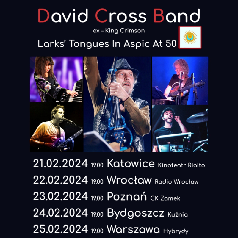 DAVID CROSS BAND - trasa ,,Larks' Toungues in Aspic at 50'' - fot. mat. prasowe