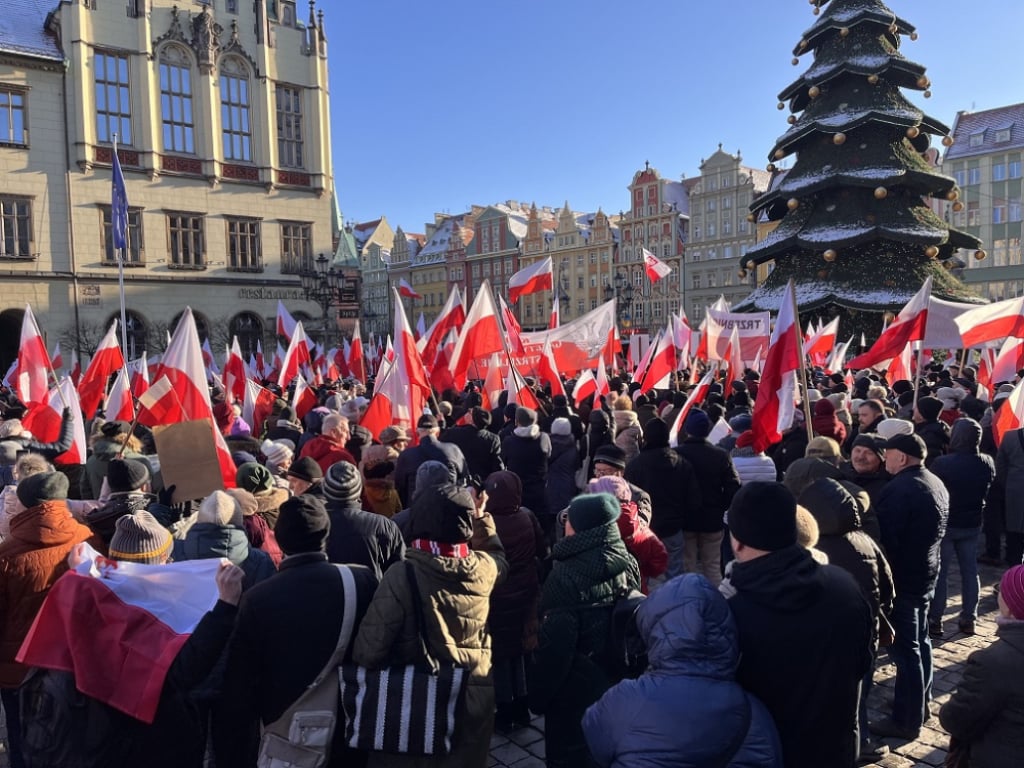 Protest na wrocławskim Rynku - Fot: Joanna Jaros