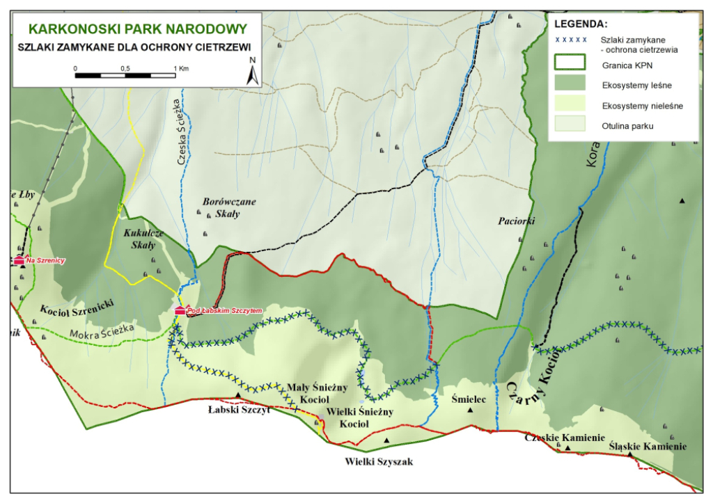 Zamknięte szlaki w Karkonoszach [MAPA] - fot. KPN