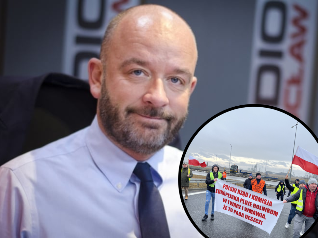 Jacek Sutryk blokuje protesty rolników we Wrocławiu, gospodarze nie zmierzają jednak go słuchać - fot. Radio Wrocław
