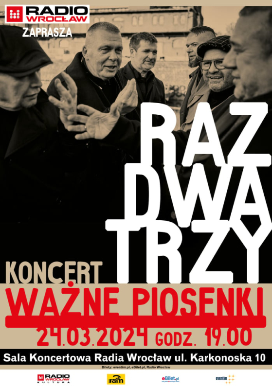 RAZ DWA TRZY - TRANSMISJA KONCERTU w RWK - plakat koncertu