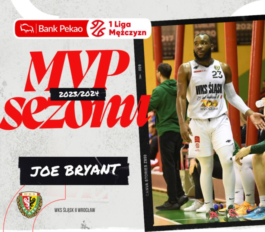 Koszykarz Śląska został wybrany na MVP pierwszej ligi - fot. 1lm.pzkosz.pl/