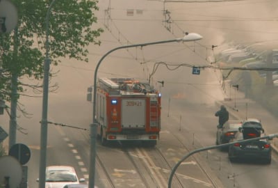 Pożar autobusu na Hubskiej we Wrocławiu