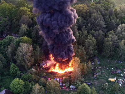 Pożar składowiska odpadów w gminie Milicz