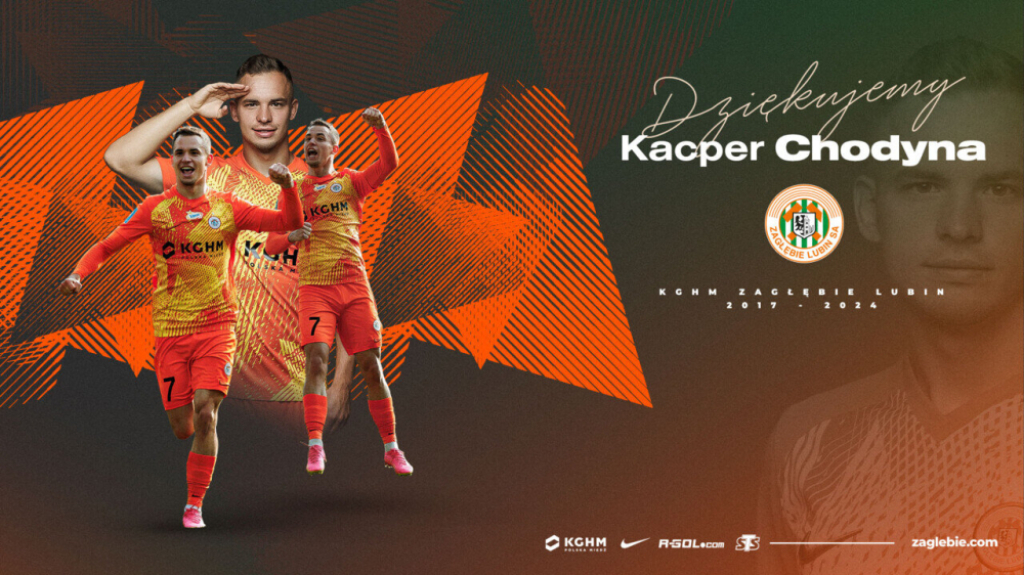 Kacper Chodyna odszedł z Zagłębia do Legii - fot. zaglebie.com