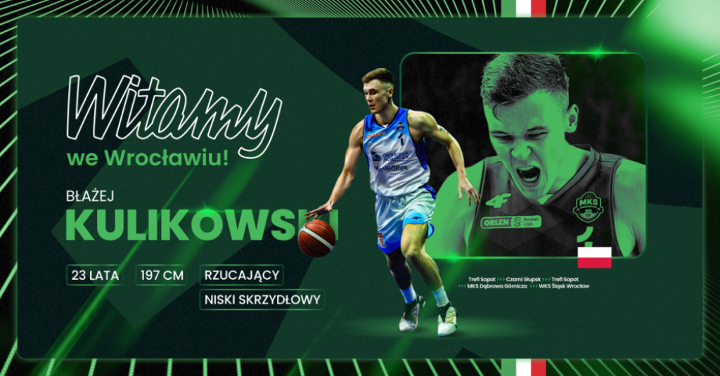 Błażej Kulikowski dołącza do koszykarskiego Śląska - fot. wks-slask.eu
