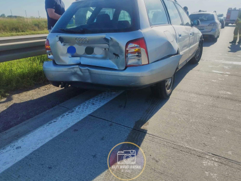 Karambol na autostradzie A4. Zderzenie sześciu samochodów - 2
